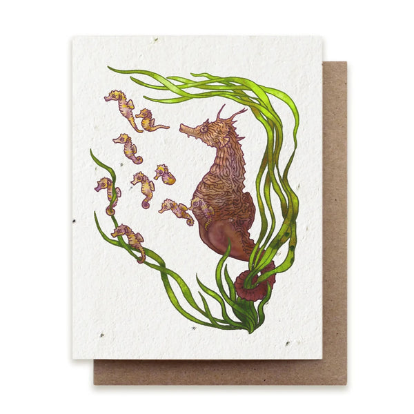 Seahorse Father Plantable Card