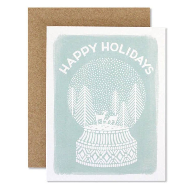 Blue Snowglobe Card