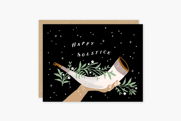 Happy Solstice Card - black background