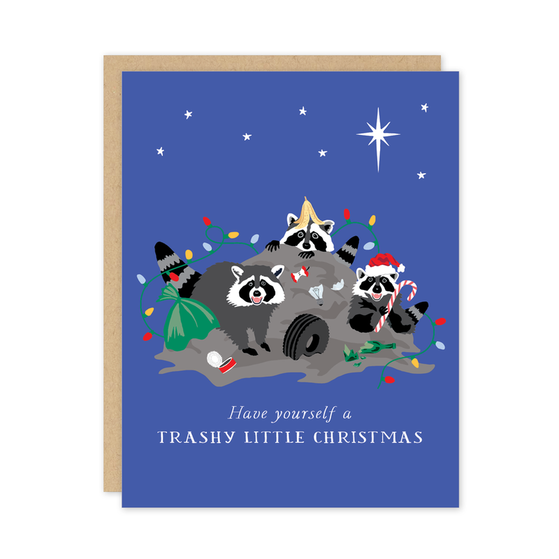 Trashy Christmas Raccoon Card