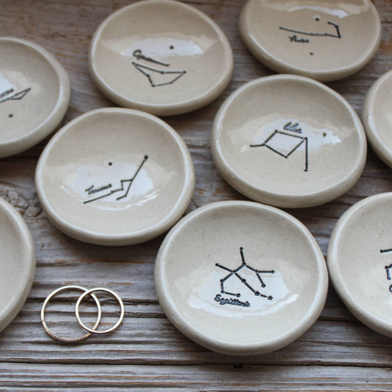 Zodiac constellation ring dish